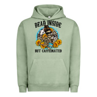 Pigment Oil Green dead inside but caffeinated Urban Hoodie - Zillion Design Studio