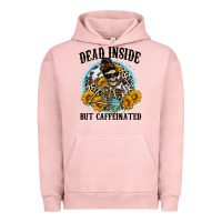 Pigment Salmon dead inside but caffeinated Urban Hoodie - Zillion Design Studio