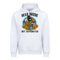 White dead inside but caffeinated Urban Hoodie - Zillion Design Studio