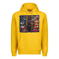 Lemon bison with american flag and glasses Premium Hoodie - RanaPortraitStore