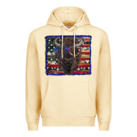 Pina Colada bison with american flag and glasses Premium Hoodie - RanaPortraitStore