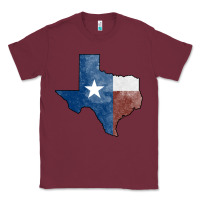 Burgundy Texas Watercolor Map Classic Tee - Jasminsmagicworld