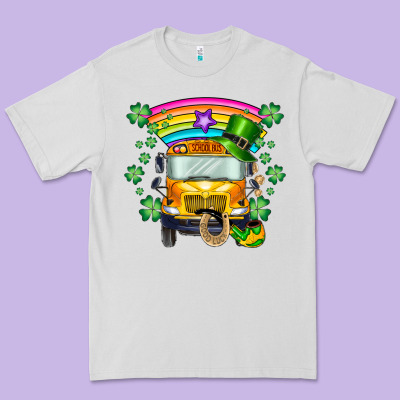 St. Patricks Day School Bus Premium Tee Designed By Sublimationcraftshop