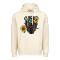 Tofu bison head with sunflowers and gemstone Premium Hoodie - RanaPortraitStore