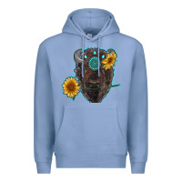 Colony Blue bison head with sunflowers and gemstone Premium Hoodie - RanaPortraitStore