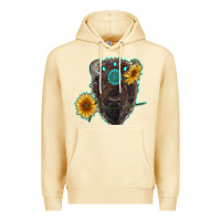 Pina Colada bison head with sunflowers and gemstone Premium Hoodie - RanaPortraitStore