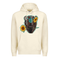 Sandshell bison head with sunflowers and gemstone Premium Hoodie - RanaPortraitStore