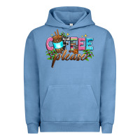 Pigment Pebble Blue coffee please Urban Hoodie - Zillion Design Studio