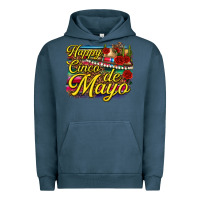 Pigment Midnight Navy Happy Cinco de Mayo Urban Hoodie - texasbilliewilder