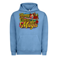 Pigment Pebble Blue Happy Cinco de Mayo Urban Hoodie - texasbilliewilder