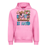 Fuchsia Pink coffee because adulting is hard Urban Hoodie - Zillion Design Studio