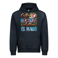 Navy coffee because adulting is hard Urban Hoodie - Zillion Design Studio