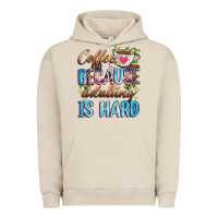 Pigment French Oak coffee because adulting is hard Urban Hoodie - Zillion Design Studio