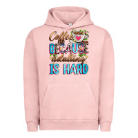 Pigment Salmon coffee because adulting is hard Urban Hoodie - Zillion Design Studio