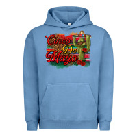 Pigment Pebble Blue Cinco de Mayo Cactus Urban Hoodie - texasbilliewilder