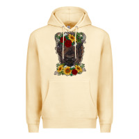 Bison Face With Flowers Premium Hoodie | Teevron