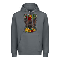 Rock bison face with flowers Premium Hoodie - RanaPortraitStore