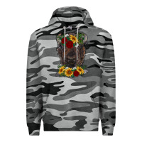 Slate Camo bison face with flowers Premium Hoodie - RanaPortraitStore
