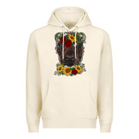 Tofu bison face with flowers Premium Hoodie - RanaPortraitStore