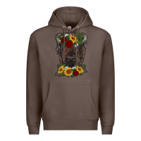 Coffee bison face with flowers Premium Hoodie - RanaPortraitStore