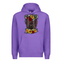 Purple bison face with flowers Premium Hoodie - RanaPortraitStore