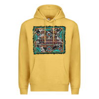 Antique Gold aztec background with gemstone and cowhide Premium Hoodie - RanaPortraitStore