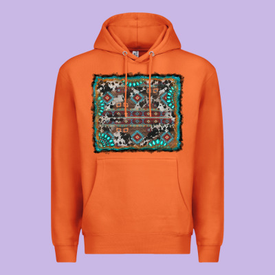 Aztec Background With Gemstone And Cowhide Premium Hoodie Designed By Ranaportraitstore