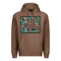 Chestnut aztec background with gemstone and cowhide Premium Hoodie - RanaPortraitStore
