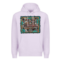 Lilac aztec background with gemstone and cowhide Premium Hoodie - RanaPortraitStore