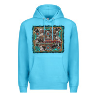 Ocean Blue aztec background with gemstone and cowhide Premium Hoodie - RanaPortraitStore