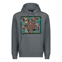 Rock aztec background with gemstone and cowhide Premium Hoodie - RanaPortraitStore