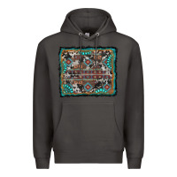 Smoke aztec background with gemstone and cowhide Premium Hoodie - RanaPortraitStore