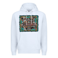 White aztec background with gemstone and cowhide Premium Hoodie - RanaPortraitStore