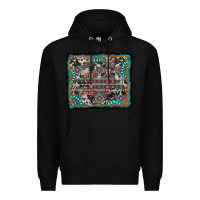 Black aztec background with gemstone and cowhide Premium Hoodie - RanaPortraitStore