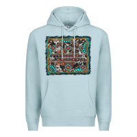 Blue Mist aztec background with gemstone and cowhide Premium Hoodie - RanaPortraitStore