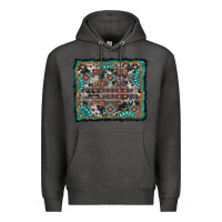 Charcoal Heather aztec background with gemstone and cowhide Premium Hoodie - RanaPortraitStore