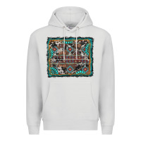 Dove Grey aztec background with gemstone and cowhide Premium Hoodie - RanaPortraitStore