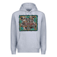 Heather Grey aztec background with gemstone and cowhide Premium Hoodie - RanaPortraitStore