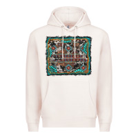 Pale Pink aztec background with gemstone and cowhide Premium Hoodie - RanaPortraitStore