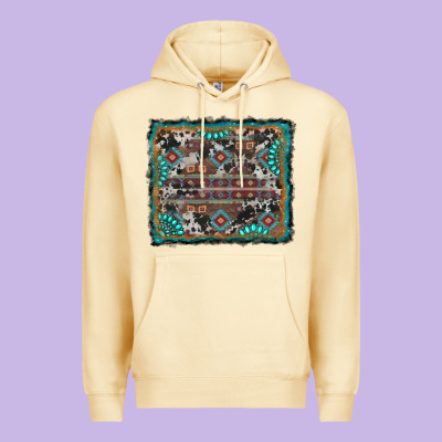 Aztec Background With Gemstone And Cowhide Premium Hoodie Designed By Ranaportraitstore