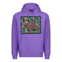 Purple aztec background with gemstone and cowhide Premium Hoodie - RanaPortraitStore