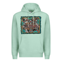 Seafoam aztec background with gemstone and cowhide Premium Hoodie - RanaPortraitStore