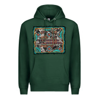 Sports Green aztec background with gemstone and cowhide Premium Hoodie - RanaPortraitStore