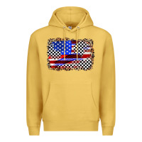 Antique Gold race american flag Premium Hoodie - Zillion Design Studio