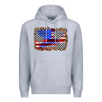 Heather Grey race american flag Premium Hoodie - Zillion Design Studio