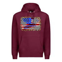 Burgundy race american flag Premium Hoodie - Zillion Design Studio