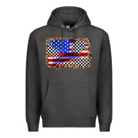 Charcoal Heather race american flag Premium Hoodie - Zillion Design Studio