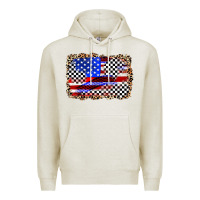 Oatmeal Heather race american flag Premium Hoodie - Zillion Design Studio