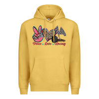 Antique Gold peace love racing Premium Hoodie - Zillion Design Studio