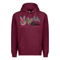 Burgundy peace love racing Premium Hoodie - Zillion Design Studio